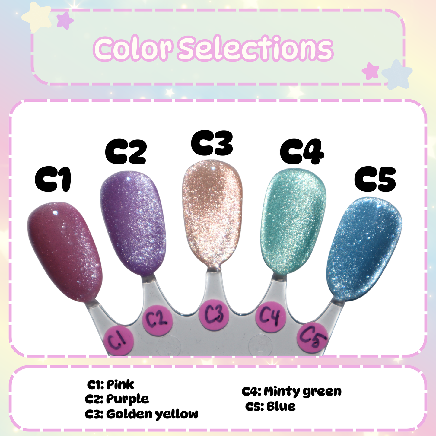Candy Colored Cat Eye (solid color cat eye set)